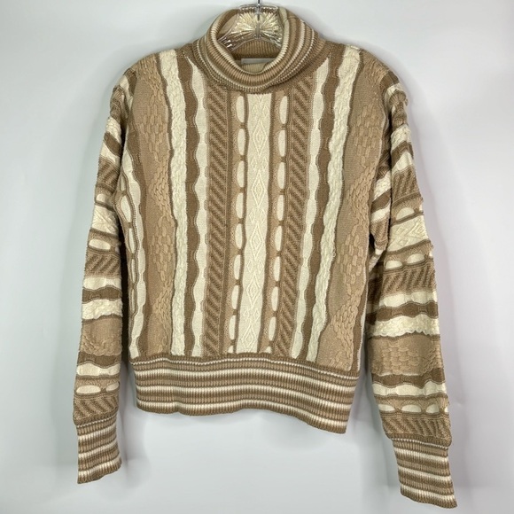 Vintage Christopher & Banks Coogi Style Turtleneck Sweater Size Medium 90s - Picture 1 of 9